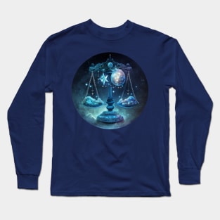 Libra The Scales Zodiac Sign Long Sleeve T-Shirt